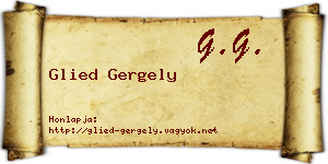 Glied Gergely névjegykártya